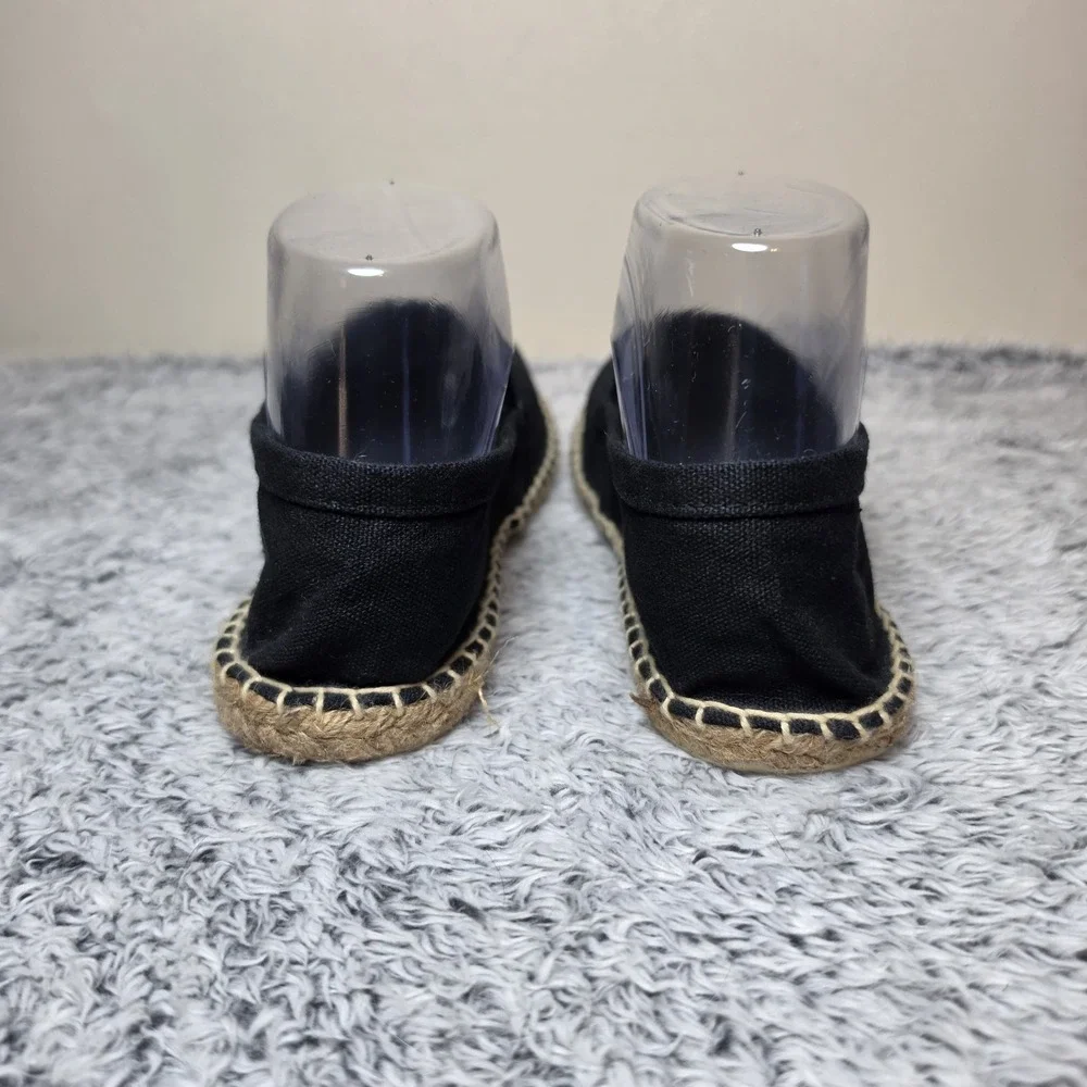 Cousu Main Espadrille Shoes Black Flats Women's Size EU 38